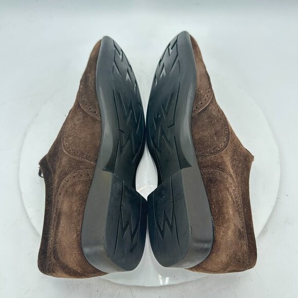 JM Weston Men Size 8.5D Brown Suede Brogue Wingtip Lace Up Oxford Dress Shoes - Picture 6 of 11